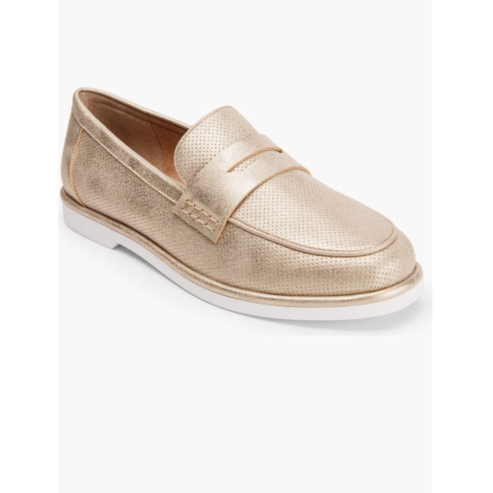 Metallic Gold Women's Penny Loafers